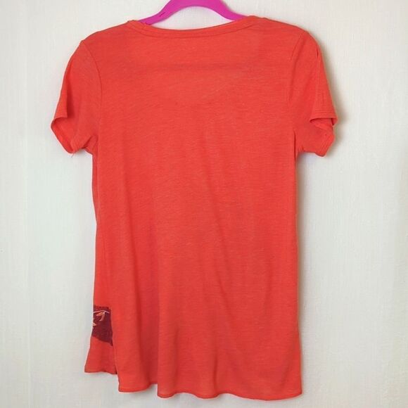 Lucky Brand Orange Cap Sleeve Tee Shirt Size XS - Picture 4 of 8